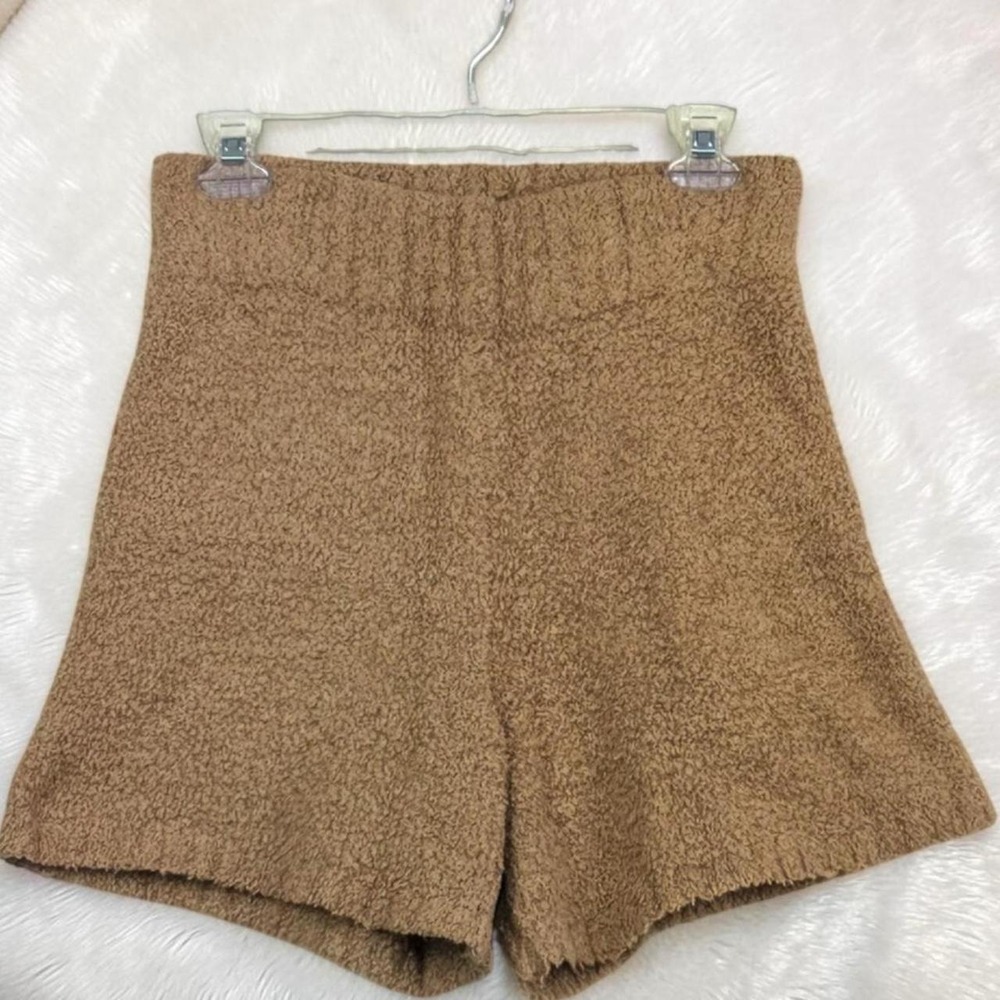 SKIMS Teddy Bouclé Lounge Shorts S/M Camel Tan